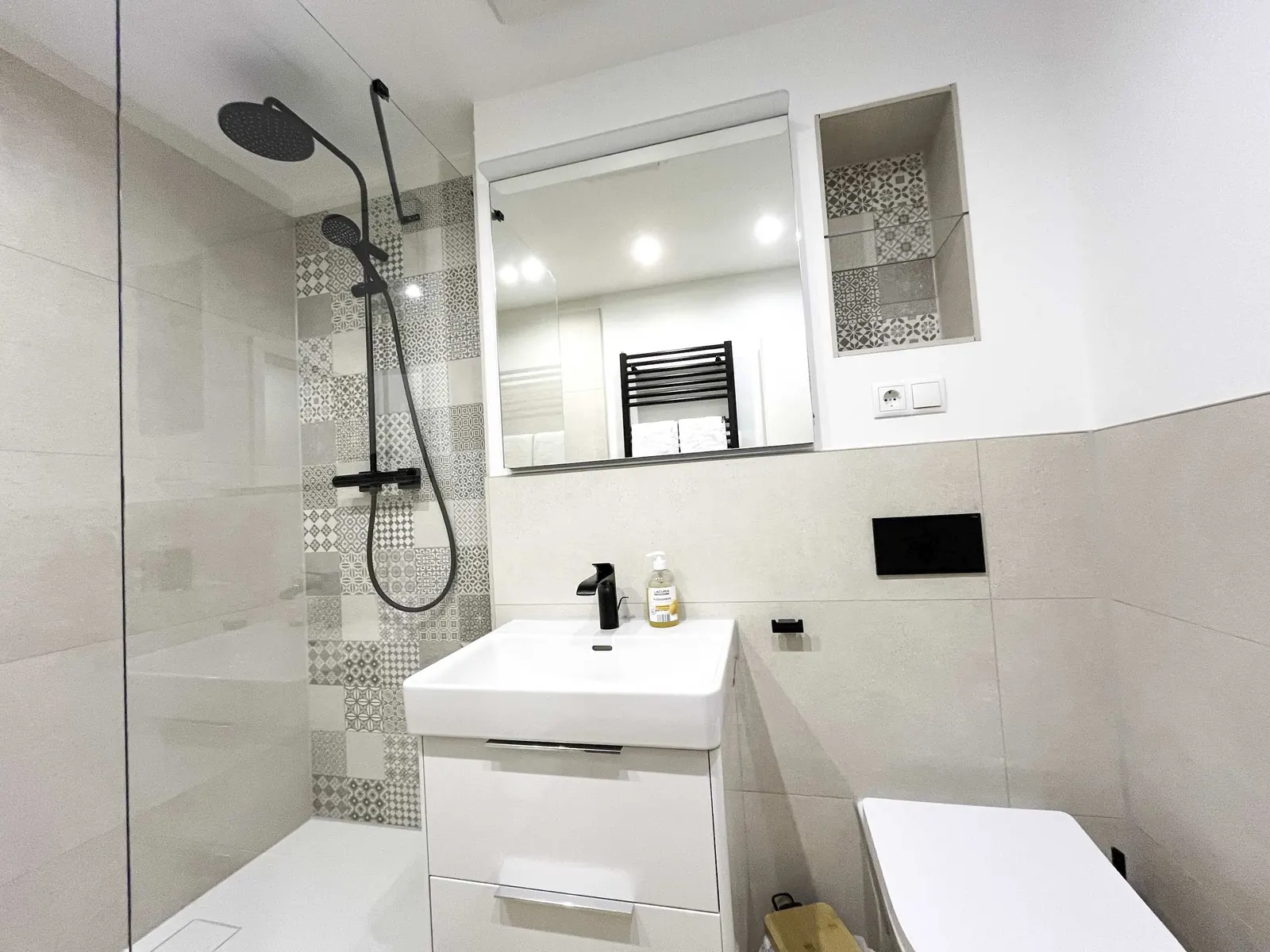 Bathroom with walk-in rain shower