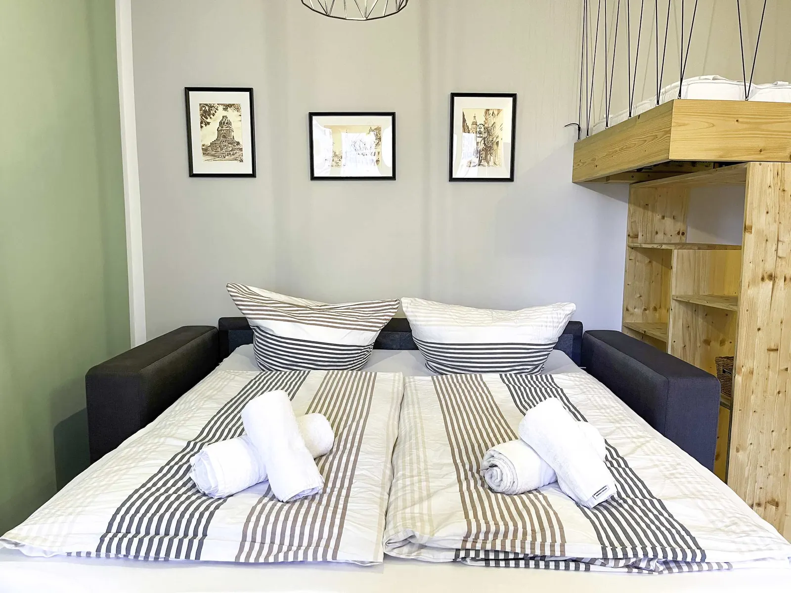 Sofa bed made up for two
